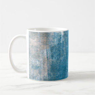 Taza De Café Resumen de pintura de arte gris y azul abstracto,