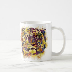 Taza De Café Resumen de pintura de leones
