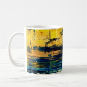 Taza De Café Resumen de pintura del paisaje artístico, ilusión 