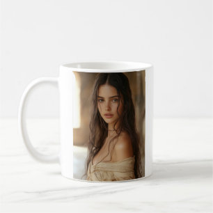 Taza De Café Resumen de rostro digital Arte Futurista