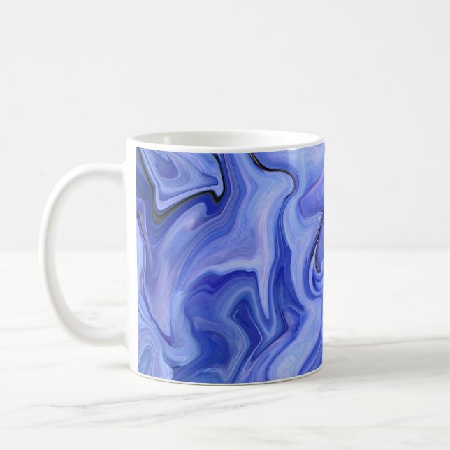 Taza De Café Resumen de seda azul (Izquierda)