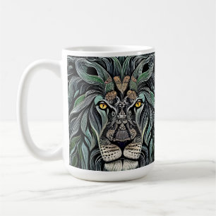 Taza De Café Resumen de Shabby Chic King Lion