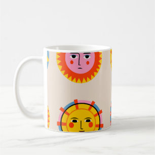 Taza De Café Resumen de soles: patrón étnico sin costuras.