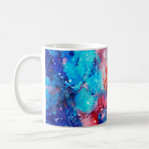 Taza De Café Resumen de textura hecha a mano. Marbling azul y o