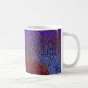Taza De Café Resumen de "tormenta neural" Azul Rojo