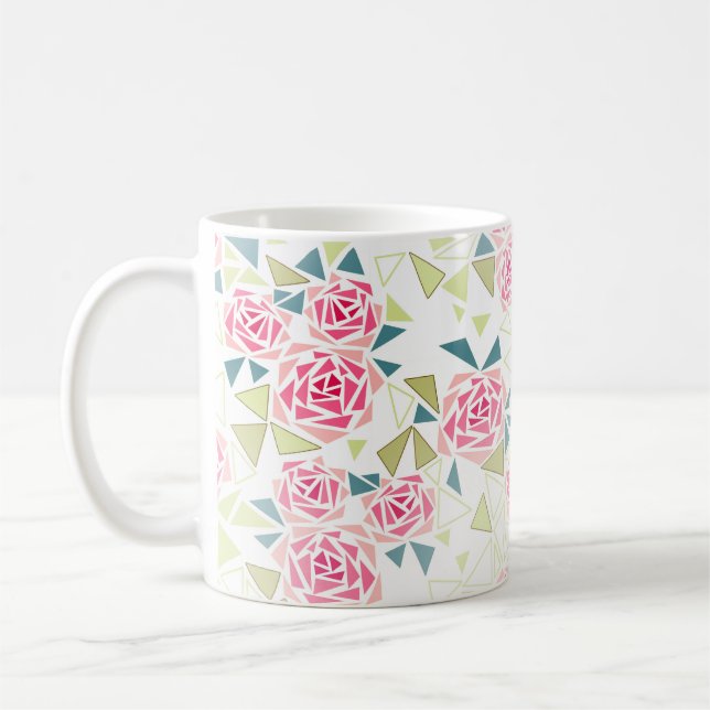 Taza De Café Resumen de triángulos rosas impresión moderna de m (Izquierda)