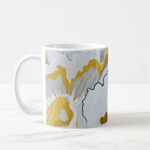 Taza De Café Resumen de un patrón impecable. Gris claro, amaril