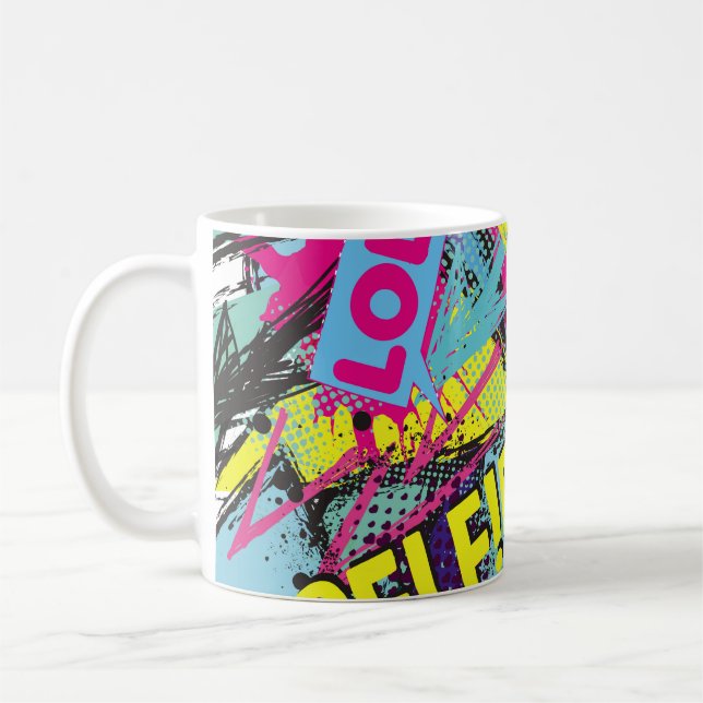 Taza De Café Resumen de un patrón sin fisuras con comicspeech d (Izquierda)