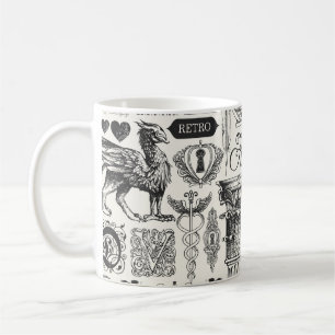 Taza De Café Resumen de un patrón sin fisuras sobre el tema de