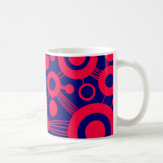 Taza De Café Resumen del árbol de la vida - rojo y azul