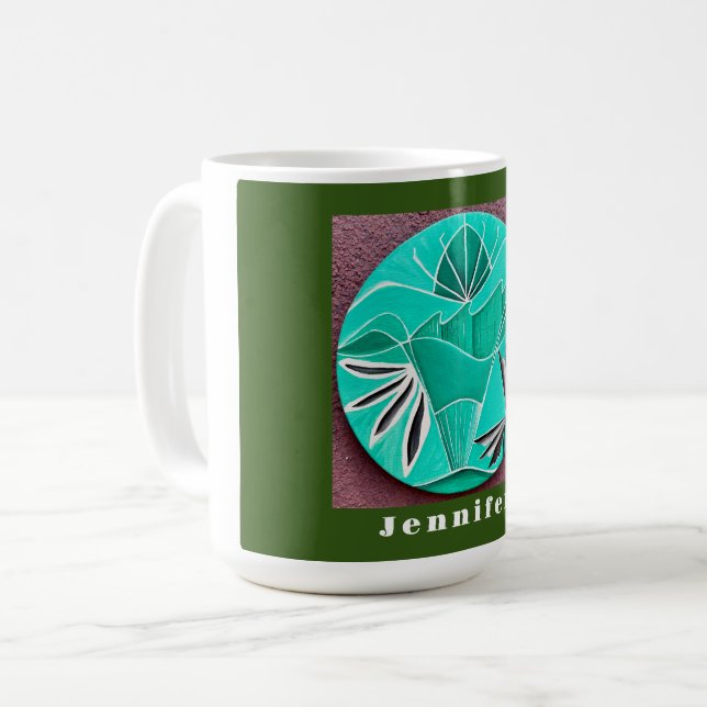 Taza De Café Resumen del bosque: arte personalizado (Anverso izquierdo)