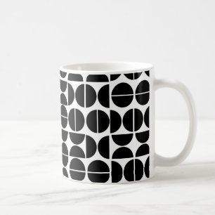 Taza De Café Resumen del círculo negro moderno de mediados de