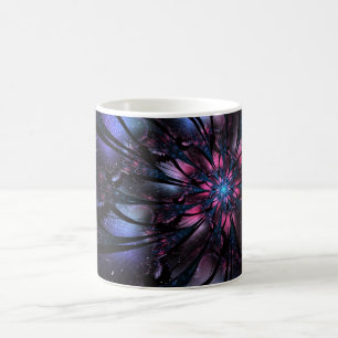 Taza De Café Resumen del diseño de flor fractal.