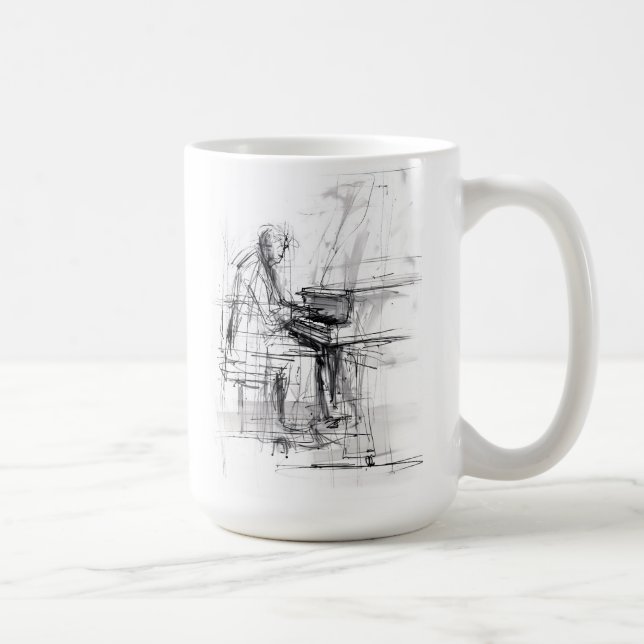Taza De Café Resumen del esbozo pianista (Derecha)