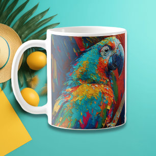 Taza De Café Resumen del loro colorido