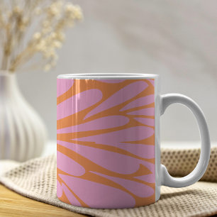 Taza De Café Resumen del patrón de ráfagas florales naranja pas