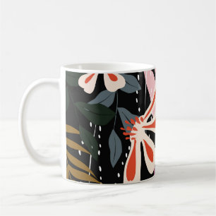 Taza De Café Resumen del patrón de superficie floral sin soldad