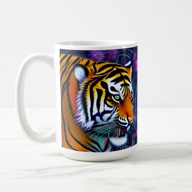 Taza De Café Resumen del tigre depredador majestuoso salvaje (Izquierda)