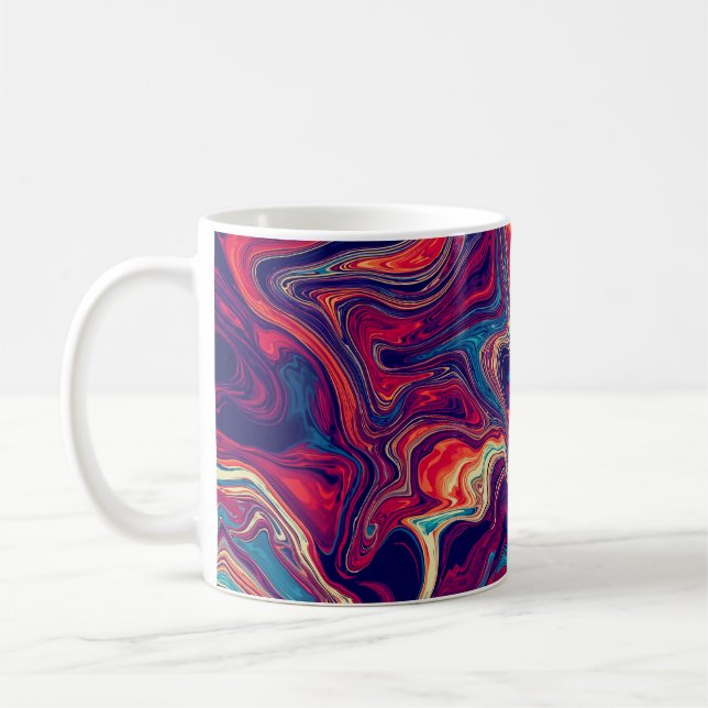 Taza De Café Resumen Diseño de arte pop estiloso y artístico mo (Izquierda)