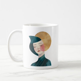 Taza De Café Resumen Diseño Femenino - Lady In Blue Mug