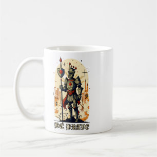 Taza De Café Resumen El Caballero Medieval Abraza La Validez
