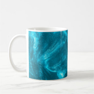 Taza De Café Resumen elegante purpurina azul menta