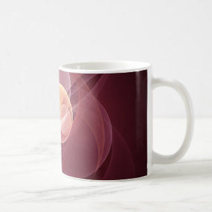 Taza De Café Resumen Elegante Vino Moderno Arte Fractal Rojo