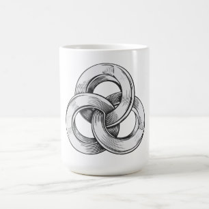 Taza De Café Resumen en blanco y negro de tres c interconectada