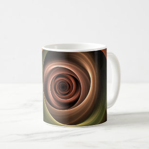 Taza De Café Resumen espiral 3D Colores cálidos Arte fractal mo