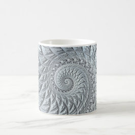 Taza De Café Resumen Espiral gris claro Fractal