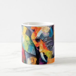 Taza De Café Resumen feliz elefante arcoiris
