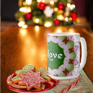 Taza De Café Resumen Flor Mandala con amor Texto opcional