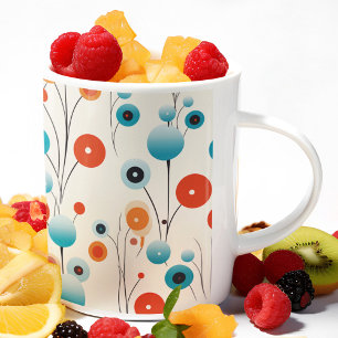 Taza De Café Resumen Flor retro botánica moderna floral