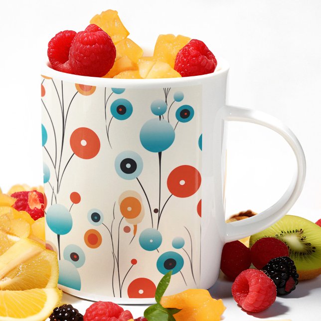 Taza De Café Resumen Flor retro botánica moderna floral (Subido por el creador)