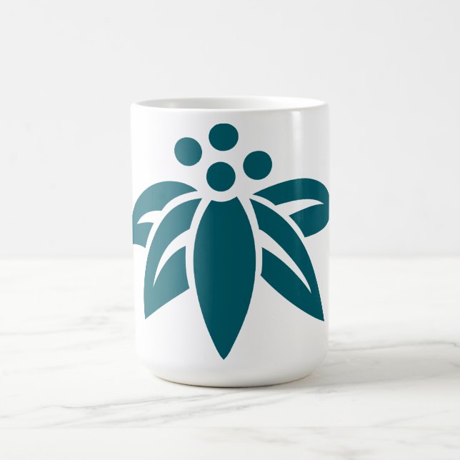 Taza De Café Resumen Flor Silhouette Coffee Mug (Centro)
