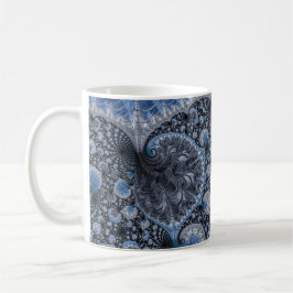 Taza De Café Resumen Fractal azul negro