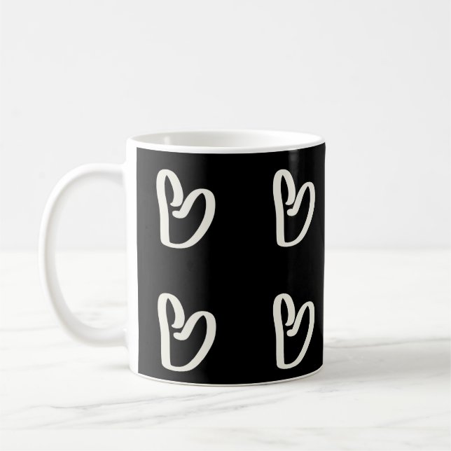 Taza De Café Resumen, funky, corazón blanco (Izquierda)