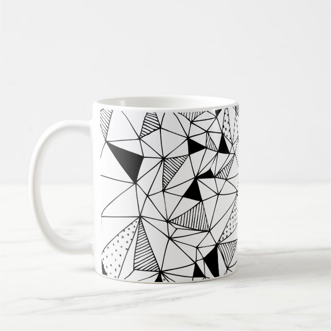 Taza De Café Resumen geométrico: Arte de fondo poligonal. (Izquierda)