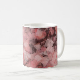 Taza De Café Resumen geométrico moderno blanco rosado negro