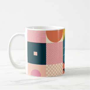 Taza De Café Resumen geométrico moderno: diseño colorido