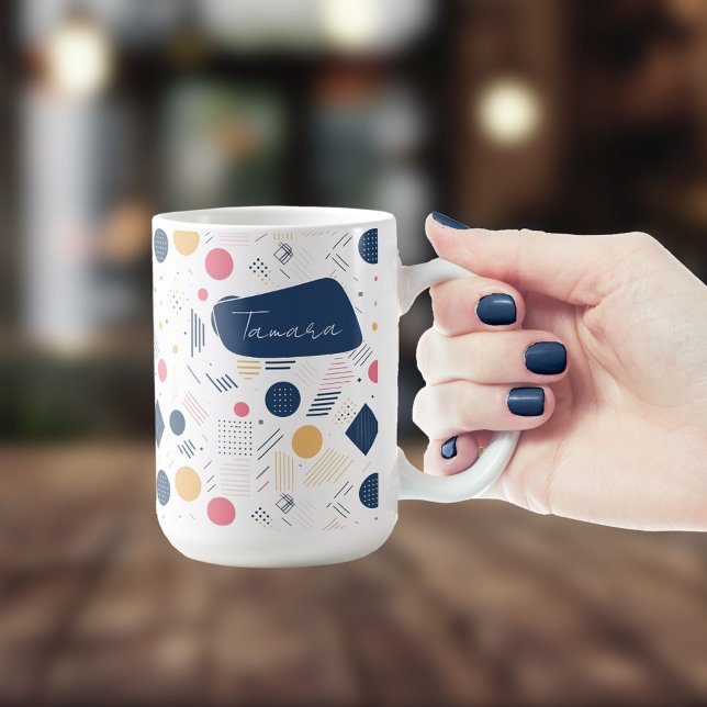 Taza De Café Resumen geométrico retro Parte #6 Rosa de la Marin (Subido por el creador)