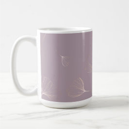 Taza De Café Resumen Ginkgo Biloba Rosa Botánico Oro