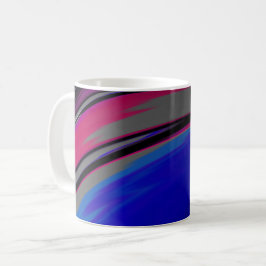 Taza De Café Resumen Gris Azul Magenta Fractal Swirl