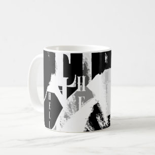 Taza De Café Resumen Gris blanco negro