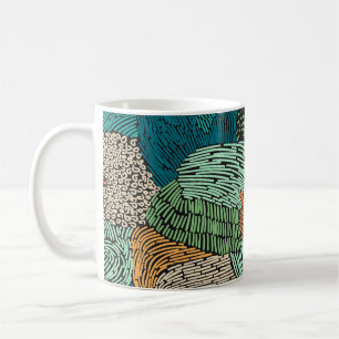 Taza De Café Resumen Grunge: Diseño De Patrones Sin Marea.