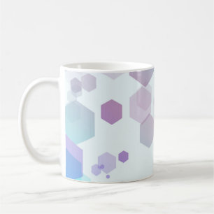 Taza De Café Resumen Hexágono púrpura-azul - Trazo de patrón de