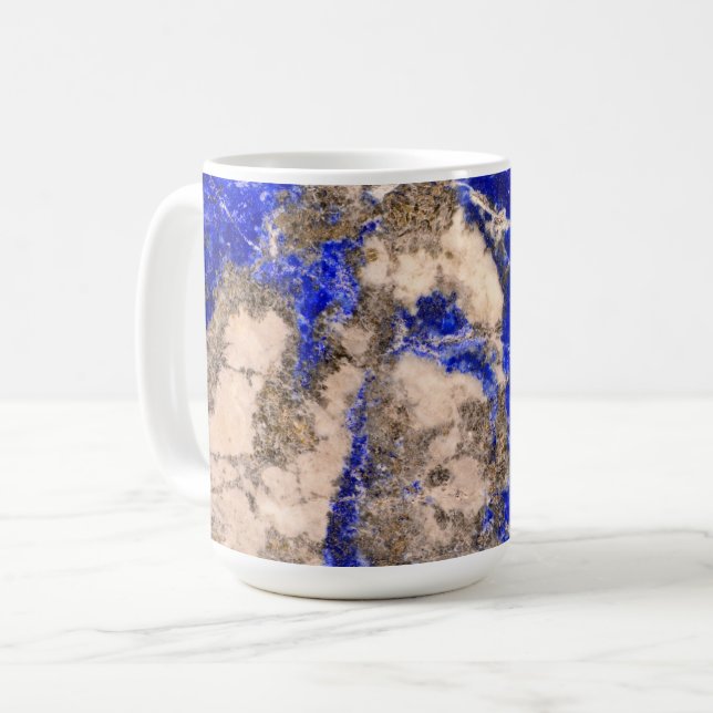Taza De Café Resumen Lapis Lazuli Blue Granite (Anverso izquierdo)