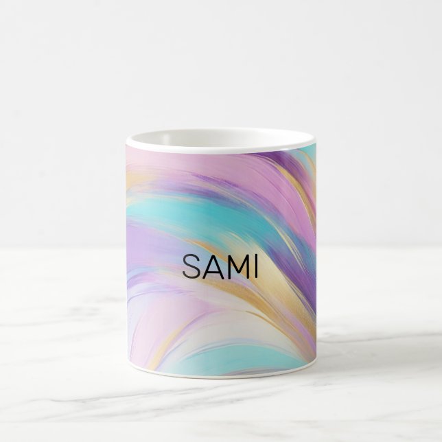 Taza De Café Resumen Lilac rosa oro turquesa (Centro)