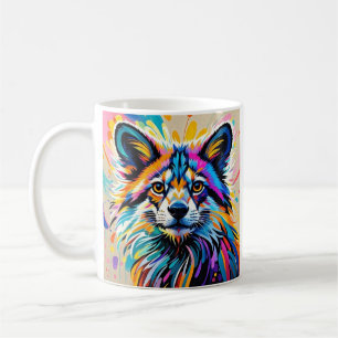 Taza De Café Resumen lindo divertido diseño de arte animal feli