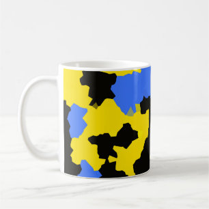 Taza De Café Resumen moderno Diseño del patrón amarillo azul ne